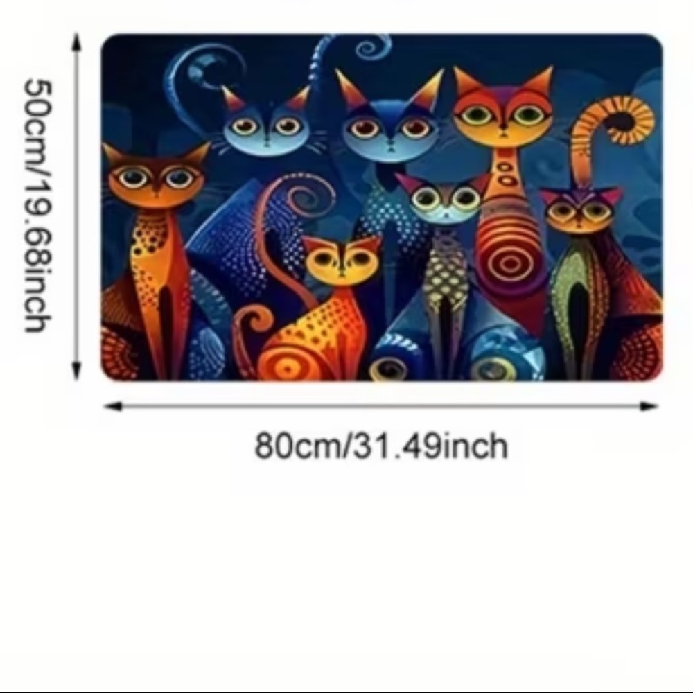 Colorful Cat Design Door Mat - Picture 3 of 4